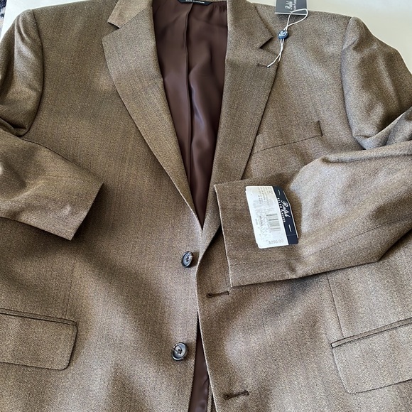Ralph Lauren 2-Button Blazer Brown Silk Jacket Blazer New 46 Long - Picture 14 of 16